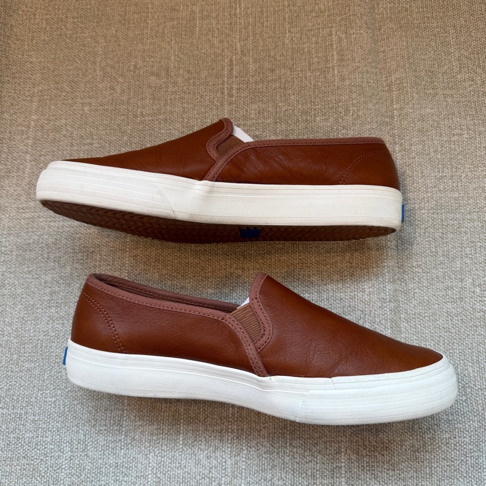 Keds Double Decker Leather Slip On 7.5 Wide - Picture 3 of 14